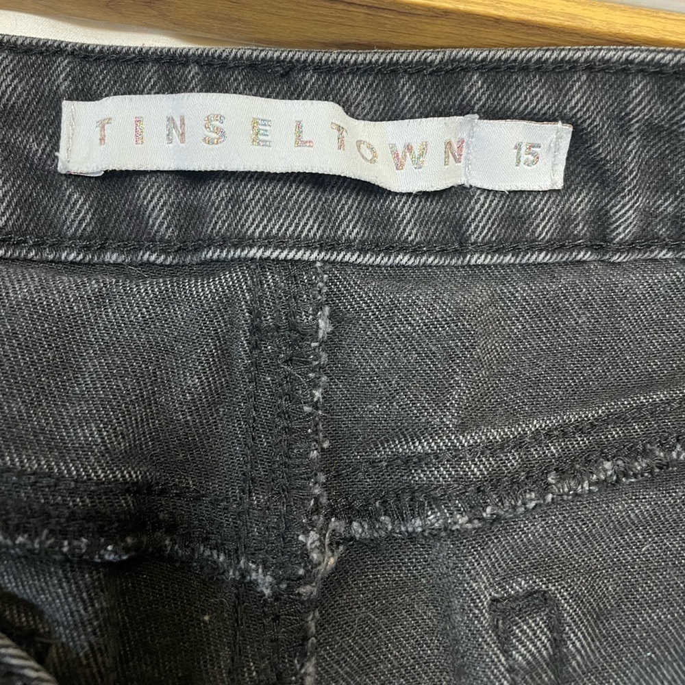 Tinseltown size 15 black distressed high waisted skinny jeans - Picture 5 of 5